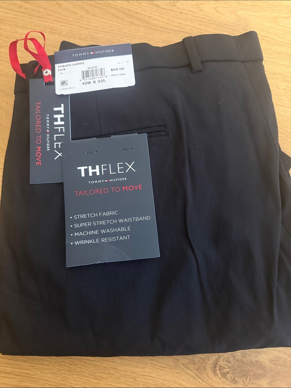 Tommy Hilfiger Men's THFlex Black Stretch Dress Pants